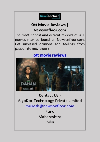 ott movie reviews newsonfloor com the most honest