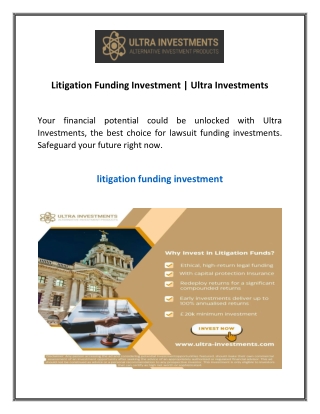 Litigation Funding Investment Ultra Investments