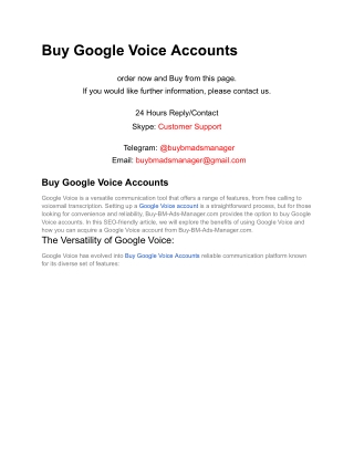 Buy Google Voice Accounts
