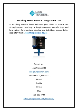Breathing Exercise Device | Lungtrainers.com