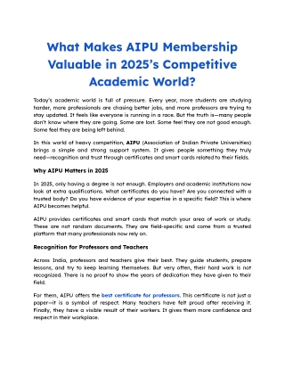 What Makes AIPU Membership Valuable in 2025’s Competitive Academic World