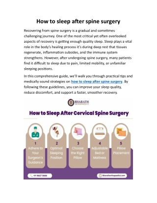 How to sleep after spine surgery