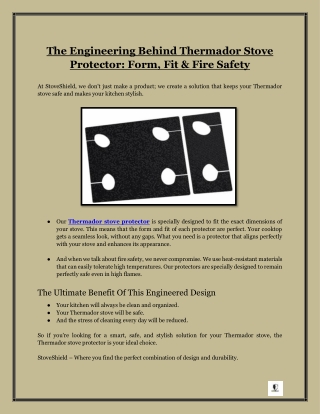 The Engineering Behind Thermador Stove Protector- Form, Fit and Fire Safety