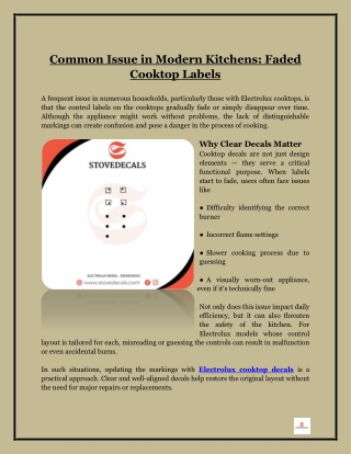Common Issue in Modern Kitchens- Faded Cooktop Labels