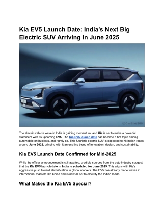 Kia EV5 Launch Date_ India’s Next Big Electric SUV Arriving in June 2025