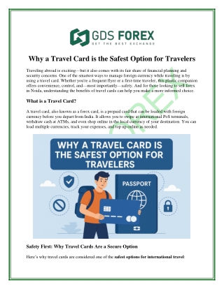 Why a Travel Card is the Safest Option for Travelers