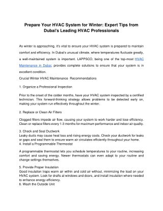 Prepare Your HVAC System for Winter_ Expert Tips from Dubai's Leading HVAC Professionals