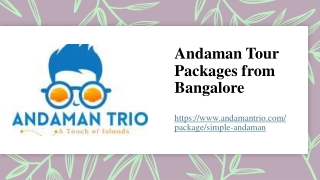 Andaman Tour Packages from Bangalore