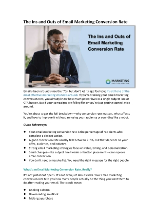The Ins and Outs of Email Marketing Conversion Rate
