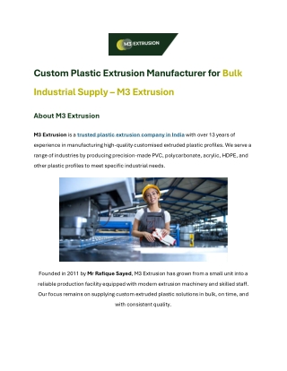 Trusted Plastic Extrusion Company for Custom Orders