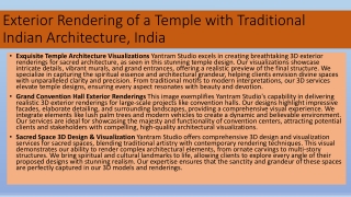 Exterior and Interior Rendering of a Temple with Traditional