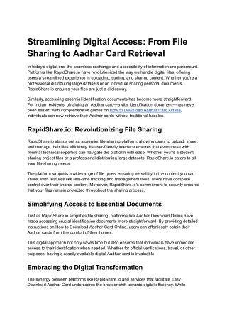 streamlining digital access from file sharing