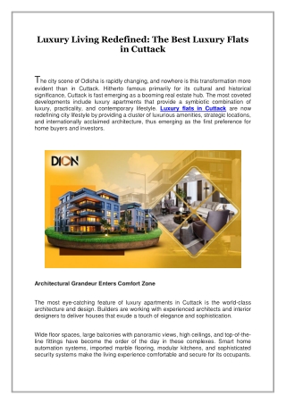 Luxury Living Redefined, The Best Luxury Flats in Cuttack