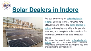 Solar Dealers in Indore