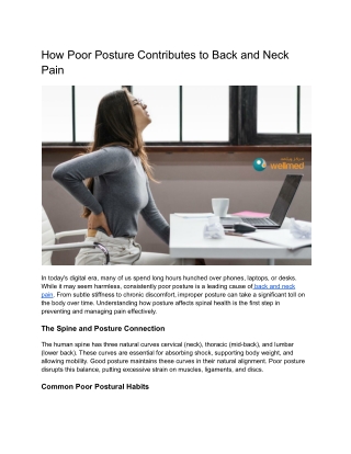 How Poor Posture Contributes to Back and Neck Pain