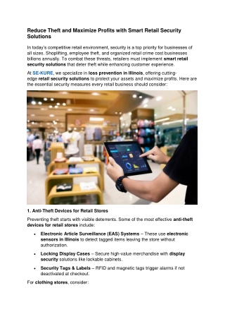 reduce theft and maximize profits with smart