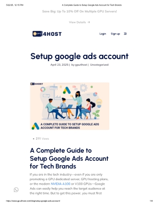 A Complete Guide to Setup Google Ads Account for Tech Brands
