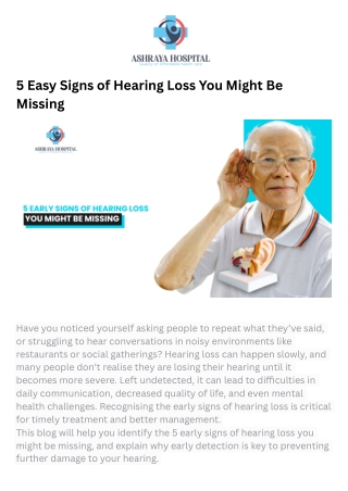 5 Early Signs of Hearing Loss You Might Be Missing