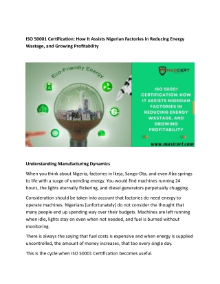 ISO 50001 Certification