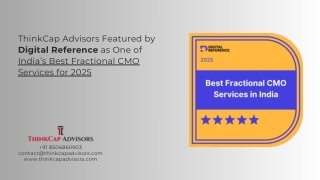 ThinkCap Advisors Named As One Of India's Best Fractional CMO Services Provider