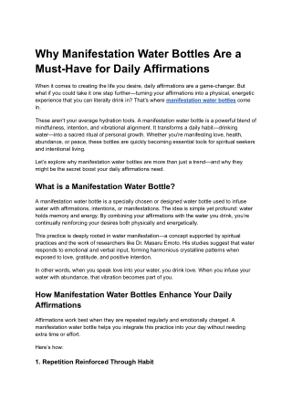 why manifestation water bottles are a must have