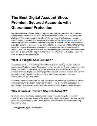 The Best Digital Account Shop_ Premium Secured Accounts with Guaranteed Protection