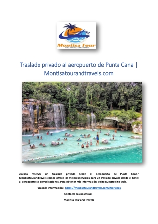 Traslado privado al aeropuerto de Punta Cana | Montisatourandtravels.com