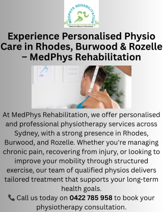 Trusted Physio Rhodes | Burwood Physiotherapy | Rozelle Physiotherapy Experts