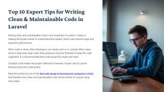 writing clean and maintainable code is very