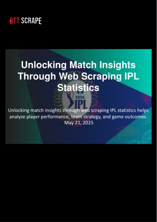 Unlocking Match Insights Through Web Scraping IPL Statistics