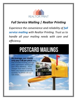 Full Service Mailing | Realtor Printing