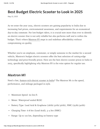 Best Budget Electric Scooter to Look in 2025