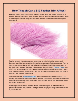How Though Can a $12 Feather Trim Affect