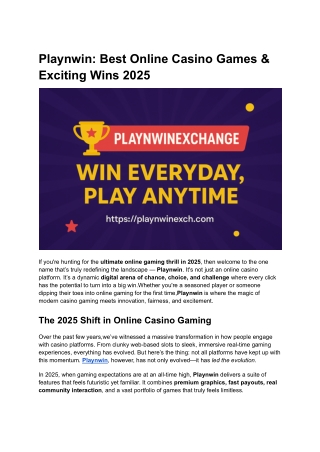 Playnwin_ Best Online Casino Games & Exciting Wins 2025