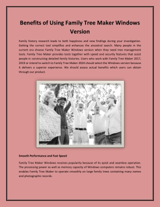 Benefits of Using Family Tree Maker Windows Version