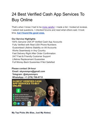 30 Best Verified Cash App Services To Buy Online