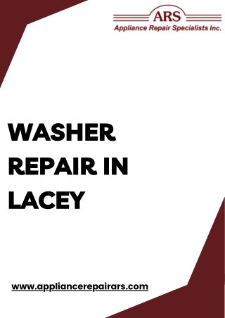 Get Fast & Reliable Washer Repair in Lacey