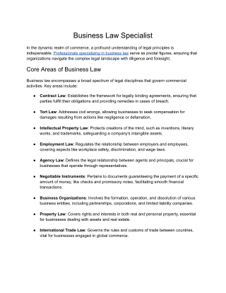 Business Law Specialist