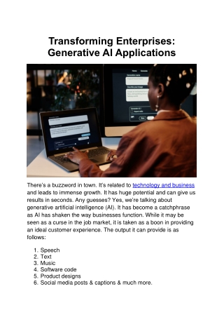 transforming enterprises generative