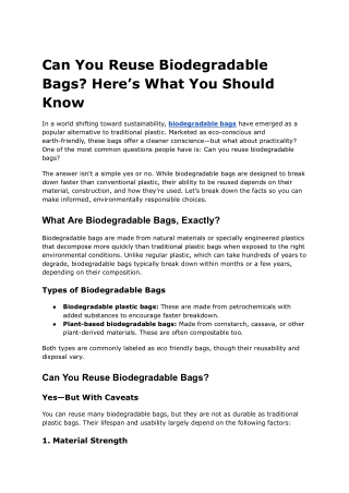 Can You Reuse Biodegradable Bags_ Here’s What You Should Know