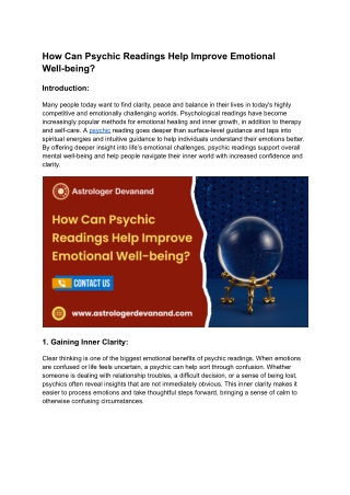 how can psychic readings help improve emotional