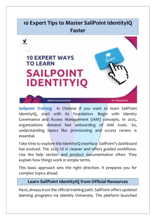 Top Sailpoint Training in Chennai by Visualpath