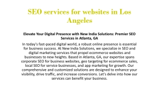 SEO services for websites in Los Angeles
