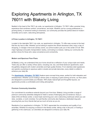 Exploring Apartments in Arlington, TX 76011 with Blakely Living