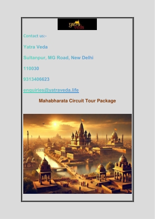 Mahabharata Circuit Tour | Explore India’s Epic Heritage Trail