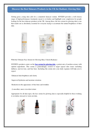 Discover the Best Skincare Products in the UK for Radiant, Glowing Skin