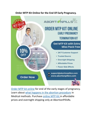 Order MTP Kit Online for End Of Early Pregnancy.