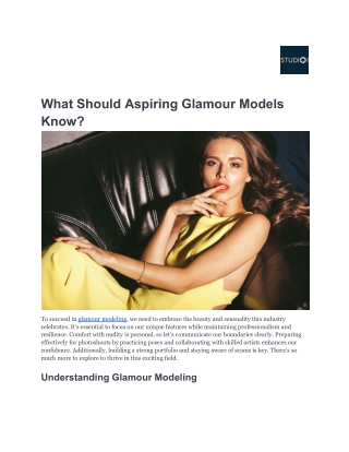 What Should Aspiring Glamour Models Know_