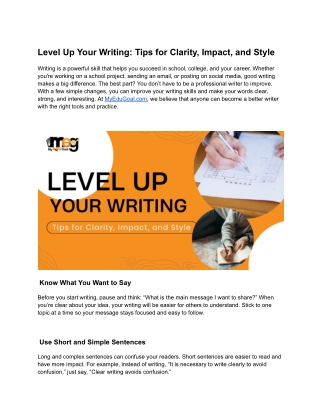 level up your writing tips for clarity impact