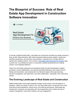 The Blueprint of Success_ Role of Real Estate App Development in Construction Software Innovation